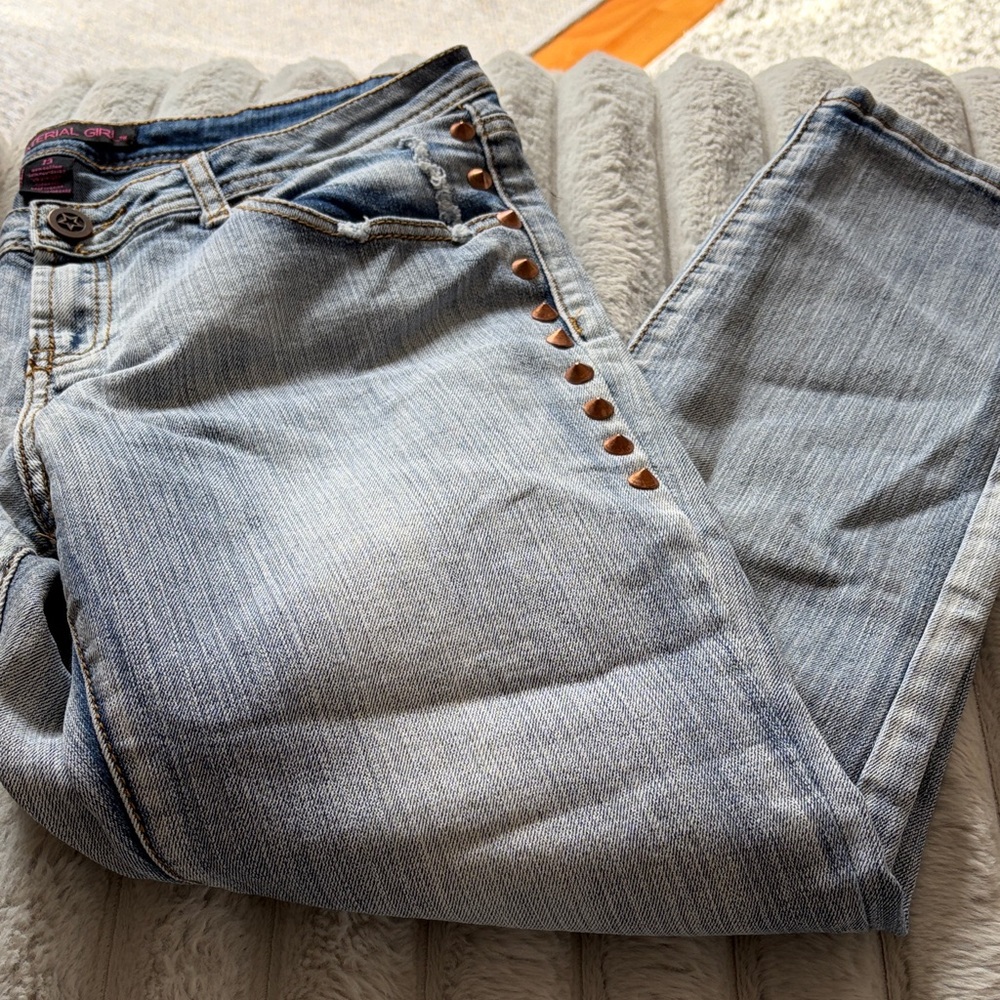 Material Girl Light Blue Jeans with Stud Detail - 13